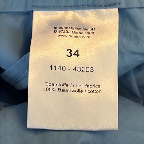 ODEEH HI WAIST WIDE LEG COTTON BLUE PANTS 34 - Picture 5 of 6